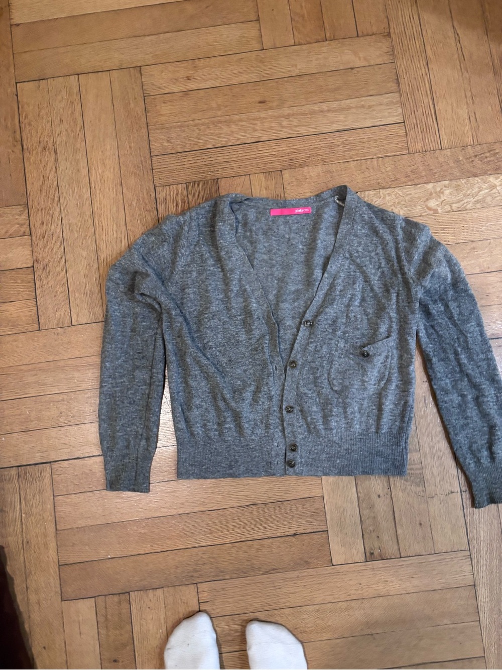 Pinkyotto Gray V-Neck Button Front Cardigan